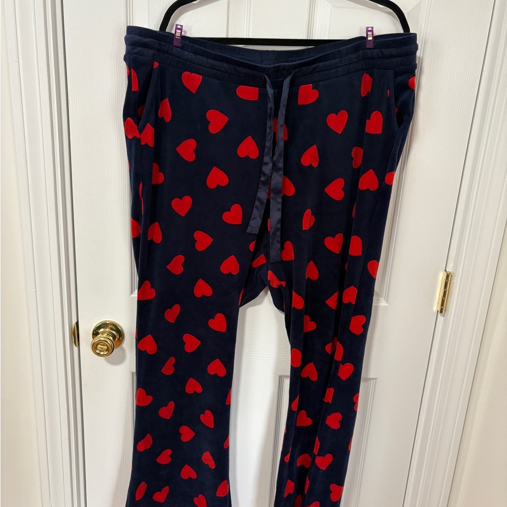Torrid Navy and Red Heart Pajama Bottoms